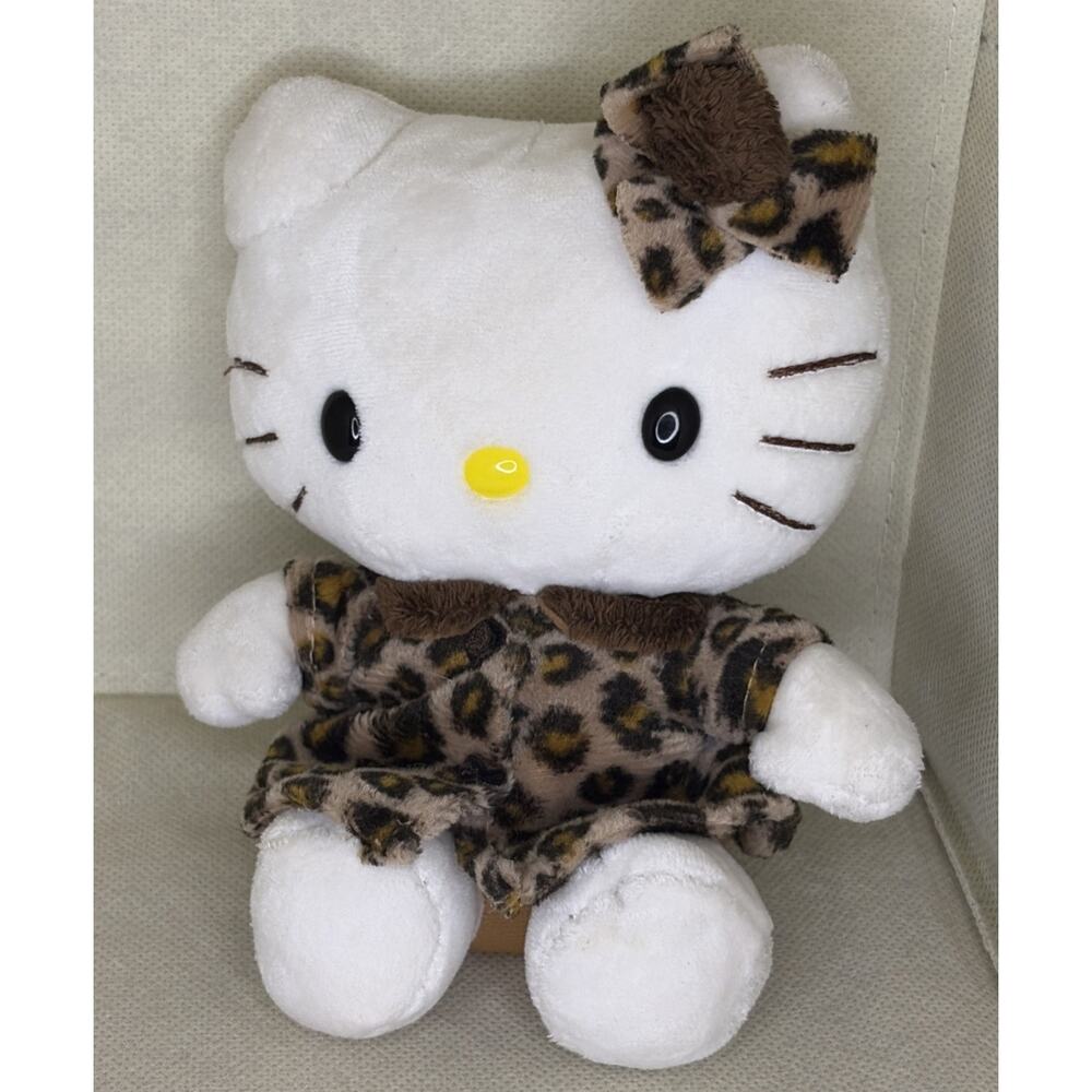 Nakajima Hello Kitty Leopard Winter Coat Sanrio HTF (2005) EUC 6” Plush (H)